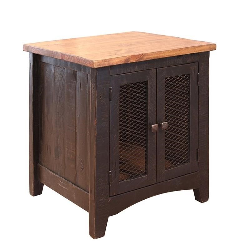 International Furniture Direct Pueblo IFD370END Rustic End Table with